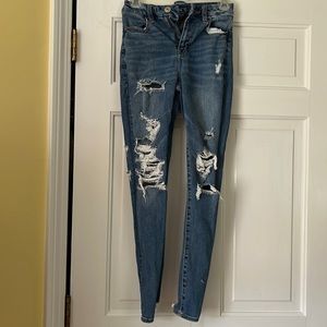 American Eagle ripped skinny jeans